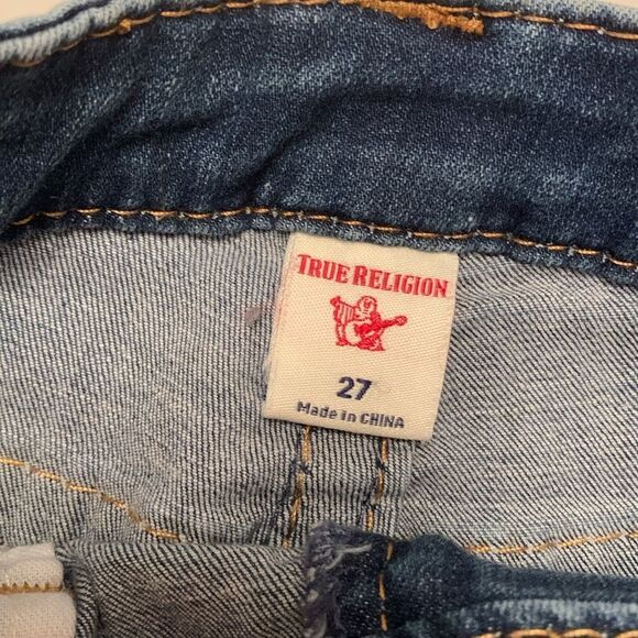 NWT True Religion Colette High Rise Tapered Skinny Denim Shorts Size 27 - Picture 7 of 9
